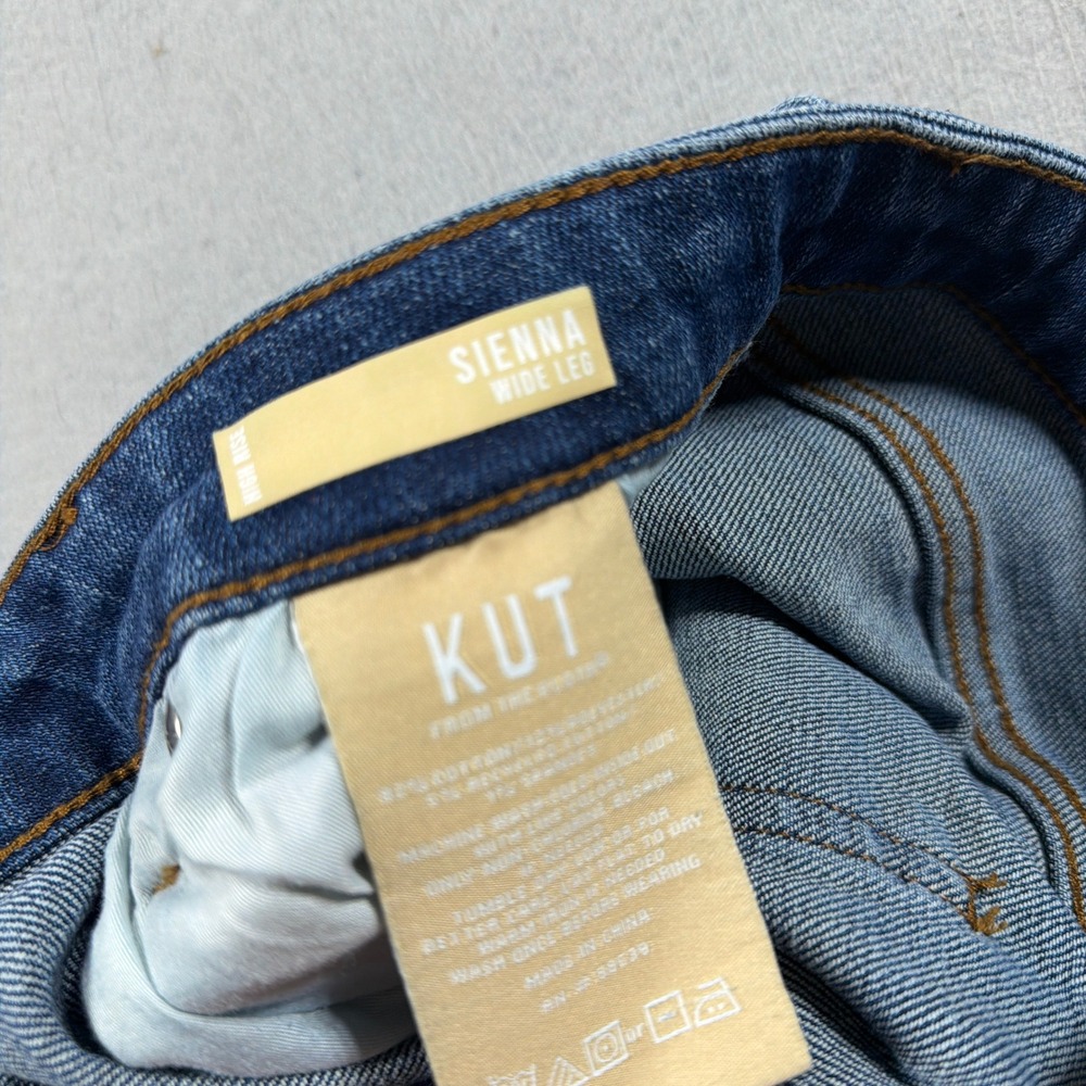 Kut From The Kloth Sienna Wide Leg Women Size 10 High Rise Cuffed Jeans Casual - Picture 8 of 10